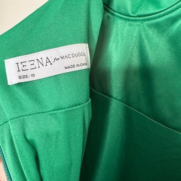 IEENA FOR MAC DUGGAL Emerald Satin Sheath Gown with crystal straps 10 NWOT - Picture 5 of 9